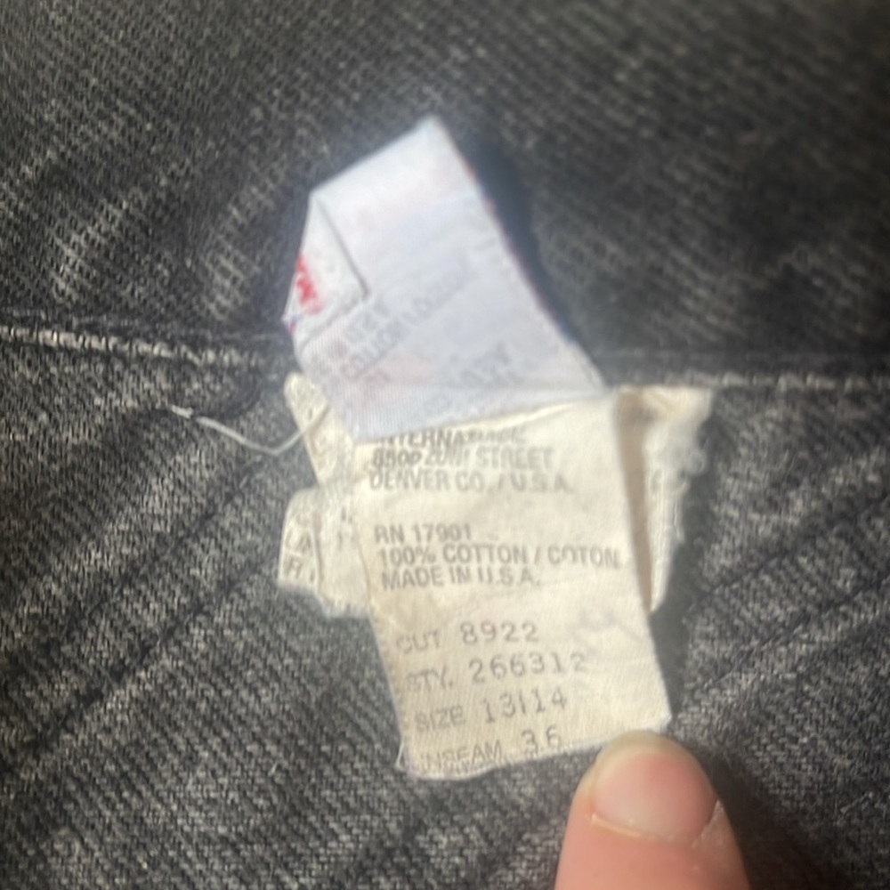 Vintage “Rockies” black denim jeans riding 90s size 13 / 14 - Picture 4 of 13